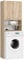 AKORD Meuble Buanderie Machine à Laver | L64 x H180 x P30 cm Poids 30 kg | Meuble pour Lave Linge avec Étagère 2 Portes 2 Casiers de Rangement Machine a Laver | Meubles de Salle de Bain