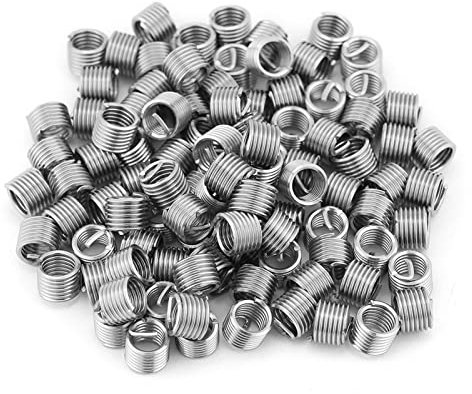Helicoil, M6 Lot de 100 Inserts Filetés M6 en Acier Inoxydable Type Fil Enroulé Vis Fil Manchon Filetage Réparation Insert Assortiment Kit M6x1.0x1.5D M6