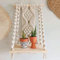 KDXYSL Böhmische Hölzerne Handgemachte Makramee Wand Hängen, Seil Regal Tapisserie Traumfänger Wohnkultur Hängende Pflanzer Schwimmende Regal Home Storage Organizer