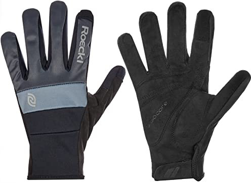 Roeckl Rainau Winter Fahrrad Handschuhe lang grau/schwarz 2023: Größe: 7