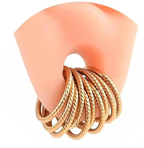 Vankula Nasenring Hoop 10 PCS aus Chirurgenstahl Segmentring Clicker 16G 10mm Ohr Tunnel Gewichte Ohrhänger Piercing Schmuck für Frauen und Männer Spirale Gold