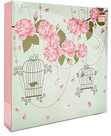 Arpan Extra-Large 3-Ring Binder Self Adhesive Photo Album 20/Sheets 40/Sides (Vintage Rossi Bird)