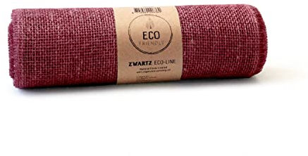 Juteband, Tischläufer, Soft Jute, Natur/Farbig 30 cm breit, 5 m Rolle | Tischband Deko Hochzeit rustikal Natur/Farbig (burgund)
