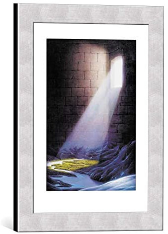 kunst für alle Bild mit Bilder-Rahmen: Hans-Werner SAHM Exil - dekorativer Kunstdruck, hochwertig gerahmt, 30x40 cm, Silber gebürstet