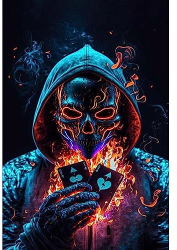 NAIMOER Magic Diamond Painting Kits for Adults, 5D Masked Man Diamond Painting Kits for Adults Kids, DIY Full Drill Halloween Diamond Art Embroidery Diamond Dots for Home Decor 30x40cm