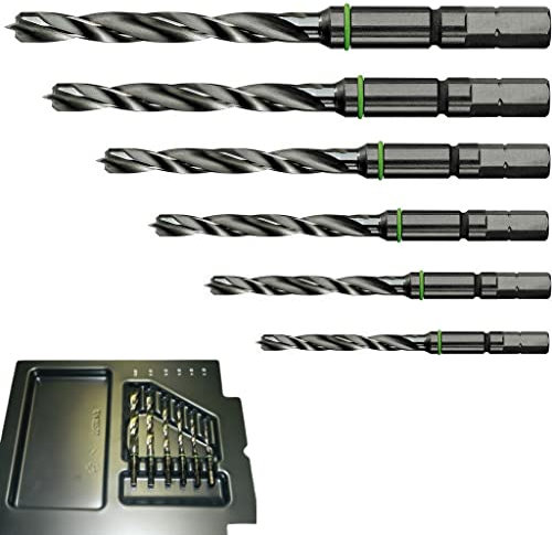 Festool Holzspiralbohrer Spiralbohrer Bohrer Sortiment CENTROTEC 6teilig D3-10