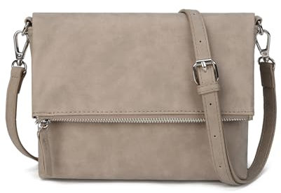 Gladdon Umhängetasche damen,Schultertasche mit Reißverschluss, Crossbody Tasche, Leder Handtasche Klein, Daypack…