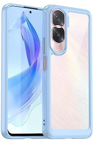 XINYEXIN Coque pour Honor 90 Lite 5G Transparente Case, Étui de Protection Transparente Antichoc Robuste Anti-Rayures Housse - Bleu