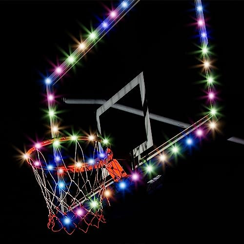 PATIKIL LED Basketball Reifen Licht Set Basketball Felgen und Rückwände Beleuchtung Fernsteuerung Aufleuchten Basketball Felge Licht für Glühen Dunkel Draußen Leuchtende Nightlight