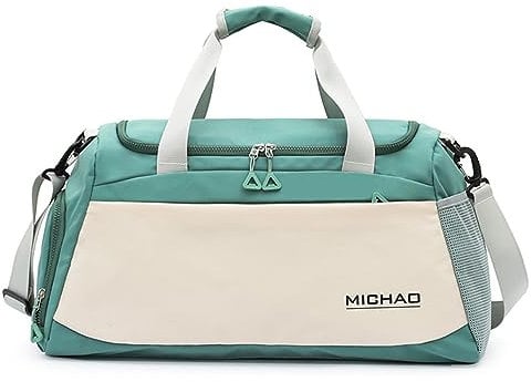 HOMHOLDON Sport-Reisetasche mit Schuhfach und Nassfach,Sporttasche für Damen und Herren,Handgepäcktasche,wasserdichte Wochenendtasche,Gepäcktasche, Übernachtungstasche,Tragetaschen(Grün)