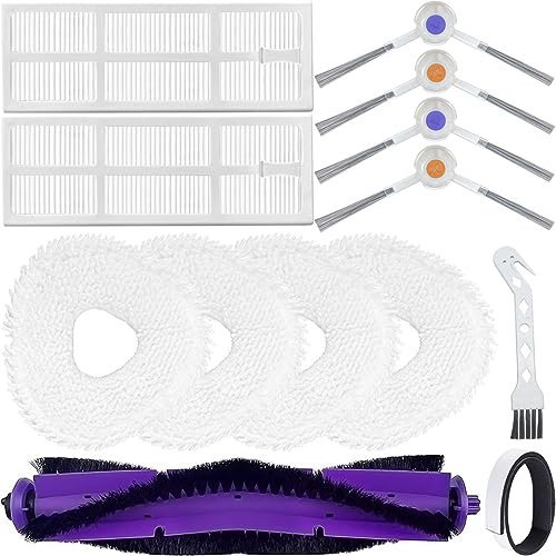 EATBALE Ersatzteile für Narwal Freo Roboter Staubsauger, Zubehör Set 1 Hauptbürste, 2 HEPA-Filter, 4 Seitenbürste, 4 Wischtücher, 1 Reinigungsbürste, 1 Stoßstangen (11 Stück)