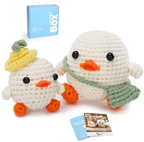 Häkelset für Anfänger: Enten Häkelset für Erwachsene, Häkeln lernen, enthalten einfach zu verwendendes Garn, Schritt-für-Schritt-Video, Muster, Erntedankfest, Weihnachten, Geburtstagsgeschenk