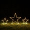 Lights4fun 3er Set Dual LED Stern Silhouetten mit Timer warmweiß Strombetrieben Weihnachtsdeko Außen
