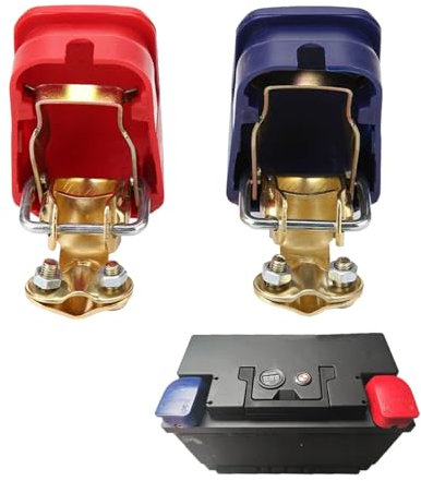 1 paio di morsetti per batteria da 12 V per auto, morsetti per batteria, morsetti per batteria, morsetti per batteria, morsetti rapidi per auto, moto, camion, barca, blu
