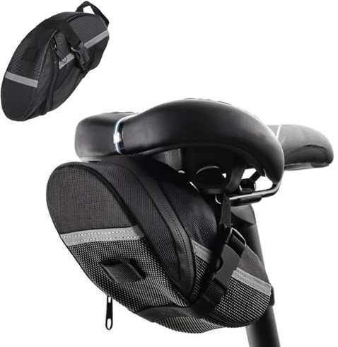 HSLXBY Bolsa de Herramientas de Bicicleta,Pequeña Bolsa de sillín,Bolsa de sillín de Bicicleta de Carretera,Pequeño tamaño y Gran Capacidad, diseño Reflectante es más Seguro