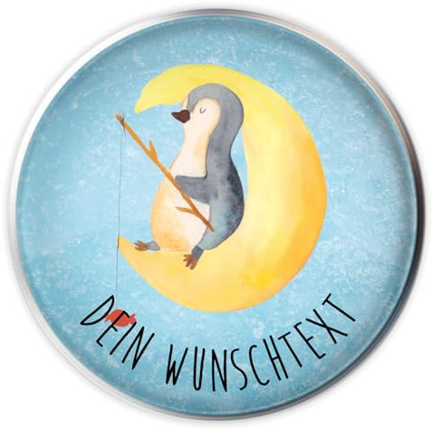 Mr. & Mrs. Panda Personalisierter Waschbecken Stöpsel Pinguin Mond - Personalisierte Geschenke, Ablaufgarnitur Waschbeckenstöpsel mit Wunschnamen,