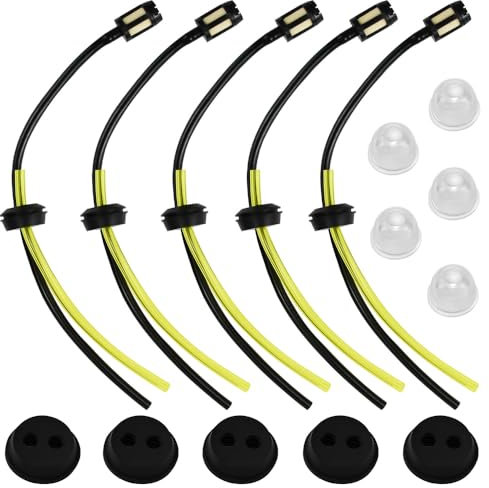 AFASOES 5Pcs Filtro Gasolina Desbrozadora Tubo Gasolina Tubo Carburador Desbrozadora Manguera Gasolina Universal con 5Pcs Carburador para Desbrozadora Cortadoras Cortacésped, 5.5 mm (OD), 2.8 mm (ID)