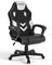 bigzzia Gaming Chair Ergonomic Computer Chair Height Adjustment with Fixed Armrest (Classic, White)