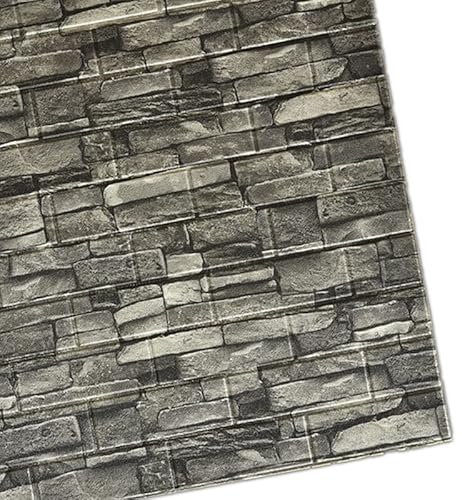 Wandpaneele,Wandverkleidung 20 stücke 3D Retro Backsteinmuster Selbstklebende Wandaufkleber PVC Decke Aufkleber Foam Tapete for Wohnzimmer Schlafzimmer Wohnkultur (Color : Grey black, Size : 35x38.5