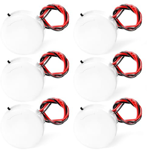 KUOQIY 6 Pièces Support de Pile Bouton Rond 2 x 3V CR2032, 3V 2 Boîtiers de Piles CR2032 avec Interrupteur Marche/Arrêt, Support Pile Bouton Type de Fil de Plomb, Interrupteur Bascule, Blanc