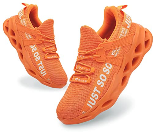 Furuian Arbeitsschuhe Herren Leicht Sicherheitsschuhe Herren Damen sportlich Atmungsaktiv Sneakers mit Stahlkappe rutschfest Fitness Turnschuhe (39EU,Orange)