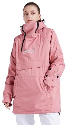 Bluemagic SkiJacken Skianzüge Schneeanzüge für Damen, Outdoorjacke Softshelljacken Outdoor Funktionsjacke, Winddicht Warm und Atmungsaktiv(Rosa,XXL)