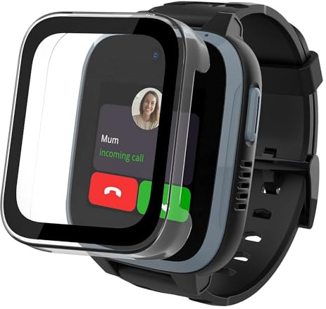 Carcasa compatible con Xplora XGO 3, protección rígida, funda transparente, pantalla de cristal templado, reloj inteligente Phonillico®