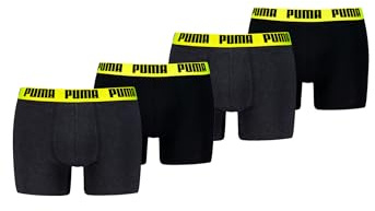 PUMA Herren Boxershorts Trunks Basic Elements aus Baumwolle mit Elasthan, 4er Pack