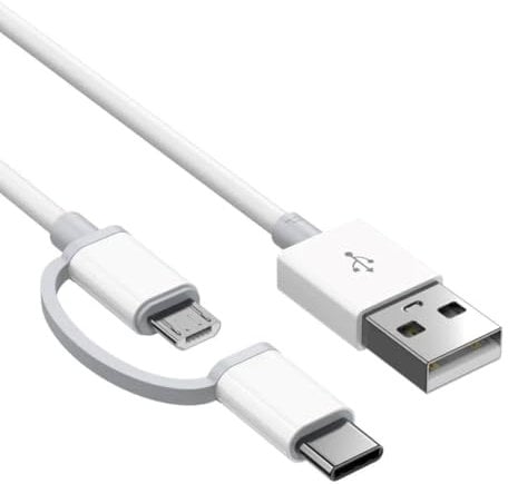 Orco 2 In 1 Usb C Charger Cord Cable 1m Fast Charging Power Compatible with iPhone 15 Charger Cable Micro Usb Adapter Data Copper Wire Fit for Samsung All Type C Mobile Phones (White)