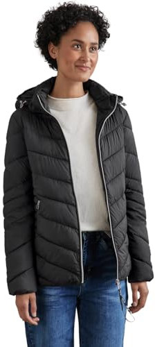 STREET ONE Damen A201969 Kurze Steppjacke, Black, 42