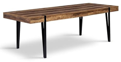 IDMarket - Esstisch, ausziehbar, rechteckig, Austria, 8-12 Personen, Holz, Nadelfuß, schwarz, 200 – 240 cm