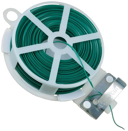 AERZETIX C77196 Rouleau Fil de Fer Souple Jardin 50m x Ø0.5mm | Protecteur en plastique, Fil à torsader flexible, Bande d'attache