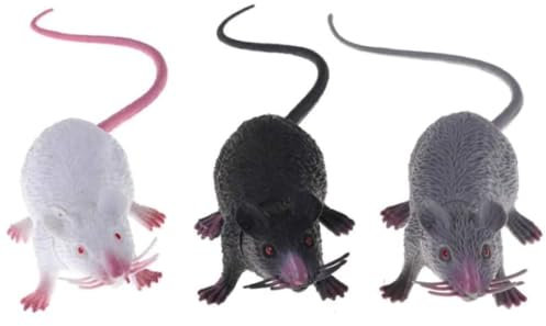 Plastic Realistic Rats Fake Mouse Fake Rat Toys Plastic Squeezable Rats Realistic Halloween Rats Halloween Tricks Pranks Props Toy Prank Package Realistic Mouse Toys 3PCS