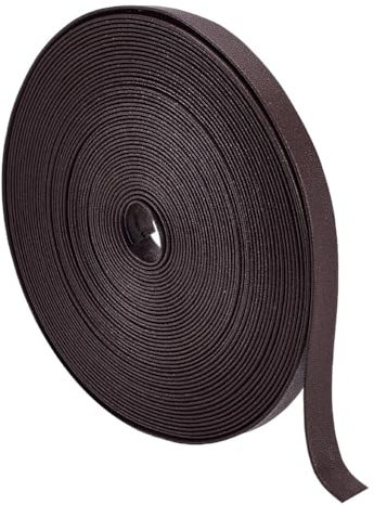 HOBBIESAY Bandes de Cuir de 10mm de Large avec Coutures Cordon Plat en Similicuir Marron Coco Imitation Double Face pour Projets D'Artisanat Bricolage Vêtements Ceinture Emballage