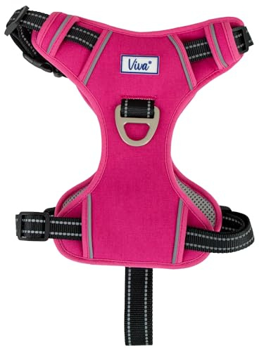 Ancol Viva Exercise and Travel Dog Harness in Pink - Comfortable Pet Accessory with Padded Chest and 2 Leash Clips - XL 80-120cm