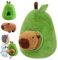 MeYuxg Niedlichen Capybara Kuscheltier, 35cm Avocado Kuscheltier, Simulation Avocado Capybara Plüschtier, Wasserschwein Plüschtier, Abnehmbar Stofftierpuppe Geschenk für Kinder
