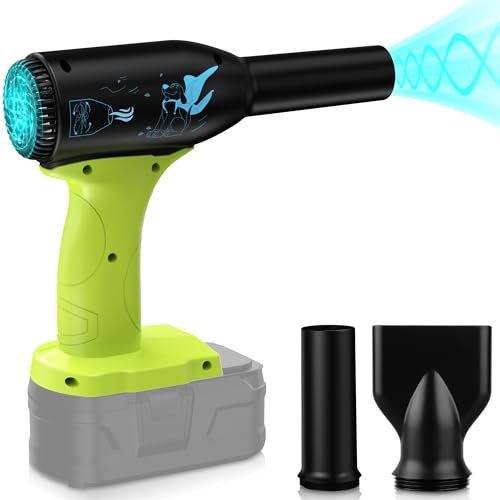 TPDL Jet Dry Blower Turbo Fan for Ryobi 18V Battery, 90000RPM Adjustable Wind Speed Cordless Portable Handheld Blowers for Car, Leaf Blower, Cleaning, Camping (Battery not Included)