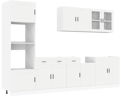 vidaXL 7-TLG. Küchenschrank-Set Porto Weiß Holzwerkstoff