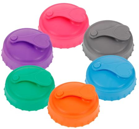 CONGARTENO 6 Pièces Couvercle De Canette Couvercles D'Étanchéité De Soda D'Eau De Seltz Dessus De Bouteille Pour Canettes Couvercles De Boisson Couvercles De Tasse Étanches De