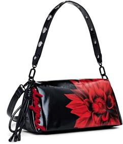 Desigual Schultertasche Umhängetasche Naron Flowerina Flap Bag Black schwarz