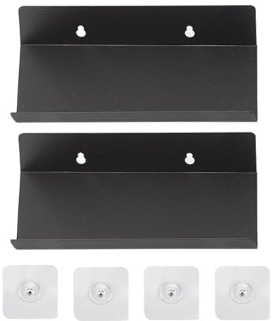 Xiciki 2 Stück Selbstklebend Kleines Wandregal 20x10x4 cm, Ohne Bohren Regal Wand Bad, Schwebendes Mini Regal Badezimmer, Kleberegal Bad für Büro, Zuhause, Küche, Garage usw