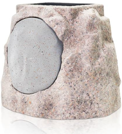 Rock Speakers Outdoor Waterproof Bluetooth Wireless TWS Pair Solar Powered and USB Charging with Lights for Patio Outside Deck Pool Garden BBQ (1PCS D)