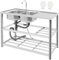 Mueble Fregadero Exterior Jardin 120x45x80cm Fregadero Camping Fregadero Comercial de Acero Inoxidable Fregadero de Exterior 100kg de Capacidad de Carga Fregadero Independiente Cocina Fregadero Garaje