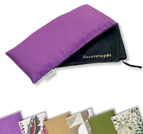 Samenbeutel 30 x 15 cm für Mikrowelle – natürliches Wärmekissen für Wärme oder Kälte – lindert Schmerzen und Stress – Rosmarin, Lavendel und Weizen SACOTERAPIA
