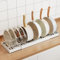 MUSTORN Expandable Pan Lid Holder, Anti-scratch Pots and Pans Organiser Retractable Food Container Lid Organisers Pan Organiser for Cupboard with Adjustable 9 Dividers Baking Tray Storage Rack (White)