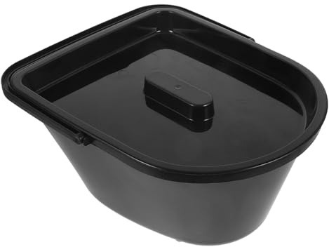 Plastik Bettpfanne aus Kunststoff, Schwarz, Leicht und Stabil für Haushalt | Nachttopf fürs Schlafzimmer, Urinal aus Kunststoff, Leicht zu Bewegen, Fallfest, für Erwachsene