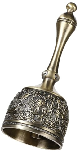 Handglocke Servicerufglocke Ruf Vintage Metall Abendessen Hanbells für Theke Rezeption Klingeln bei Hochzeit und Senioren Nachttisch
