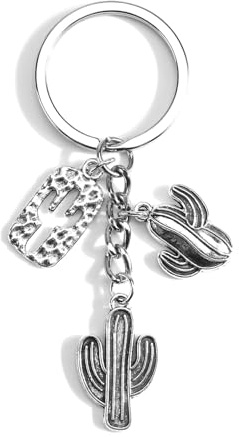 Cactus Keychain, Creative Cactus Keyring Bag Charm, Unique Friendship Gift for Women, Inspirational Gift Ideas for Mum, Sister or Girlfriend, Personalized Keychain for Birthday Gifts