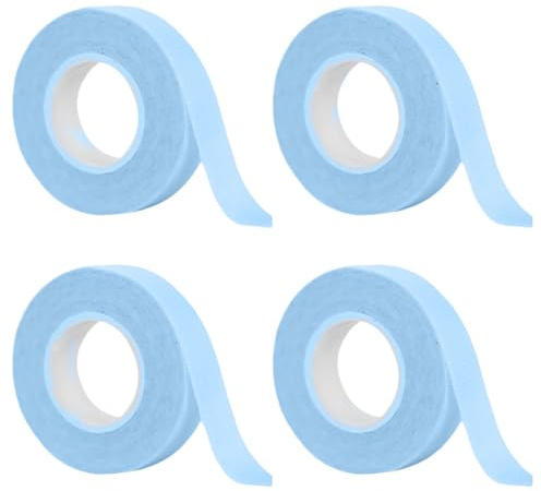 YAPKOLV 4 Rollen Selbstklebender, Hautfreundliches Chirurgisches Mikroporen-Klebeband, Atmungsaktiv & Flexibles für Wundversorgung, Sport, Wimpernverlängerung (1,25cm x 9,14m) (Blau)