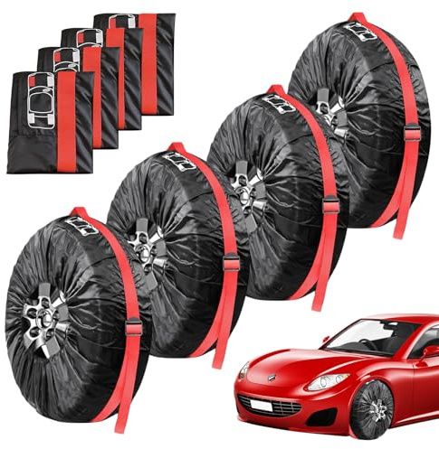 4 Stück Reifentüten Set Reifentaschen für 19/20/21/22/23 Zoll Reifensäcke Reifenschutzhülle für Reifen Aufbewahrung Transport und Lagerung Reifenschutzhülle Wasserdichte Schutzhülle Reifen Tüten